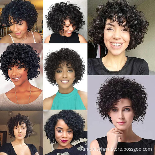 13x1 Lace Front Wig Curly Human Hair Wig 150 Density Glueless Preplucked  Wigs For Women